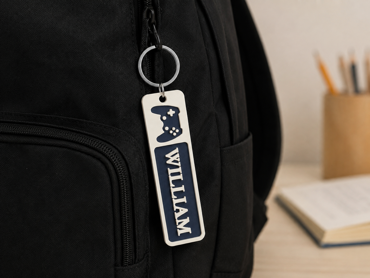 Nyckelring med valfritt namn - Gaming